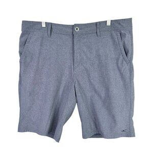 Mens O'Neil Hybrid Blue Chino Shorts 11.5" Inseam Polyester Stretch Size 38